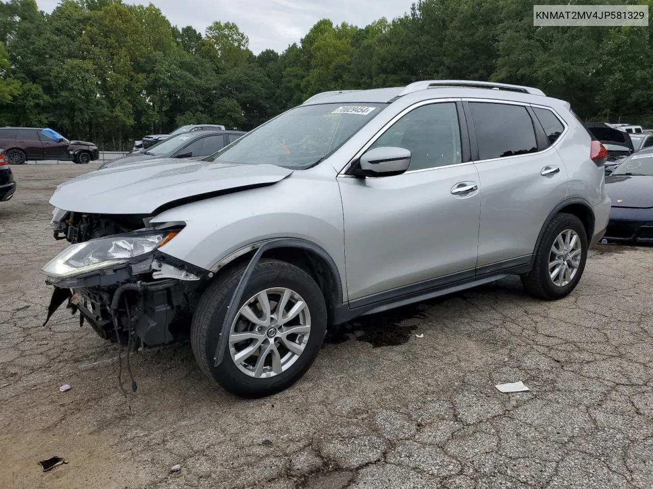 2018 Nissan Rogue S VIN: KNMAT2MV4JP581329 Lot: 70029454