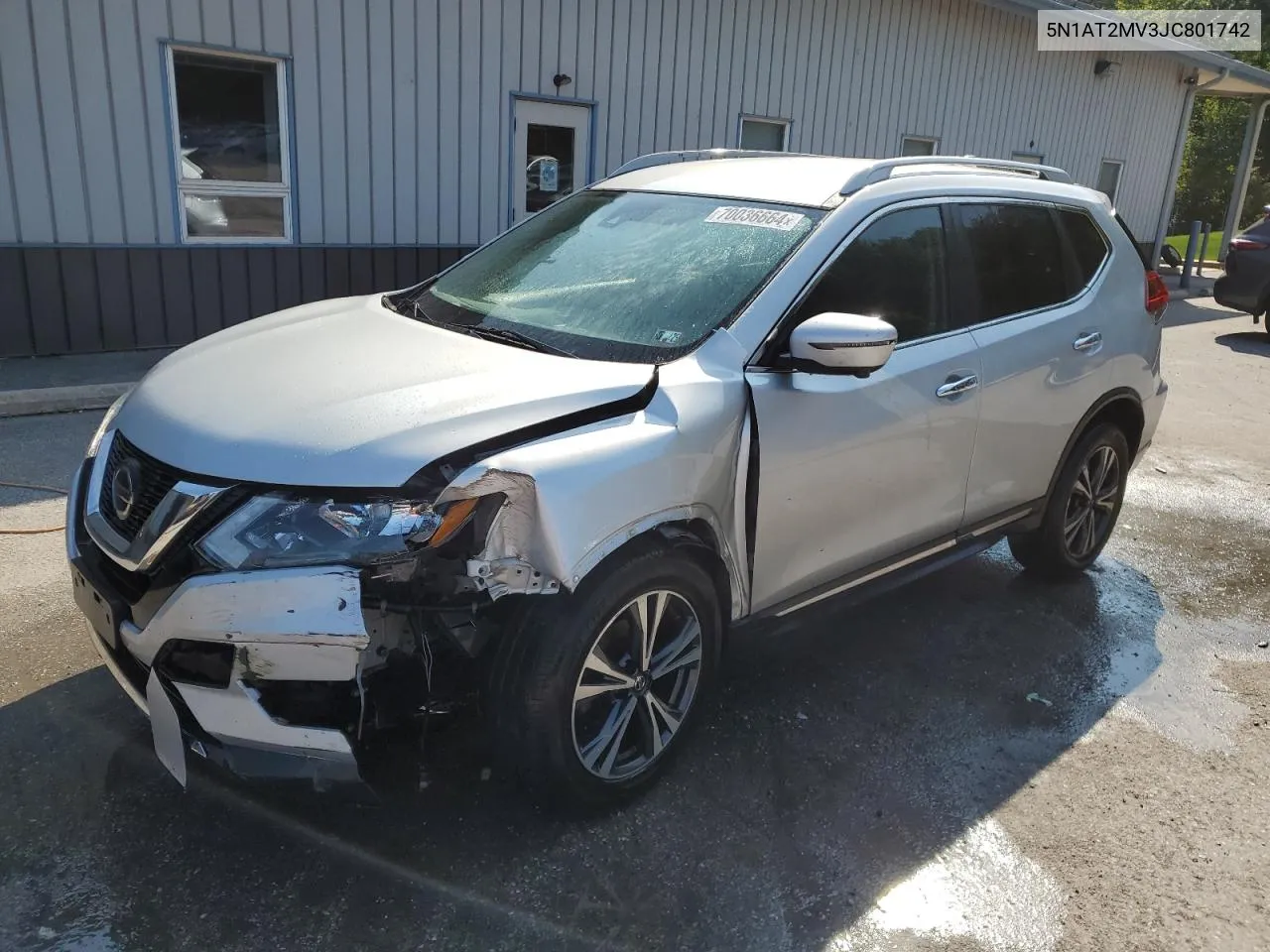 2018 Nissan Rogue S VIN: 5N1AT2MV3JC801742 Lot: 70036664