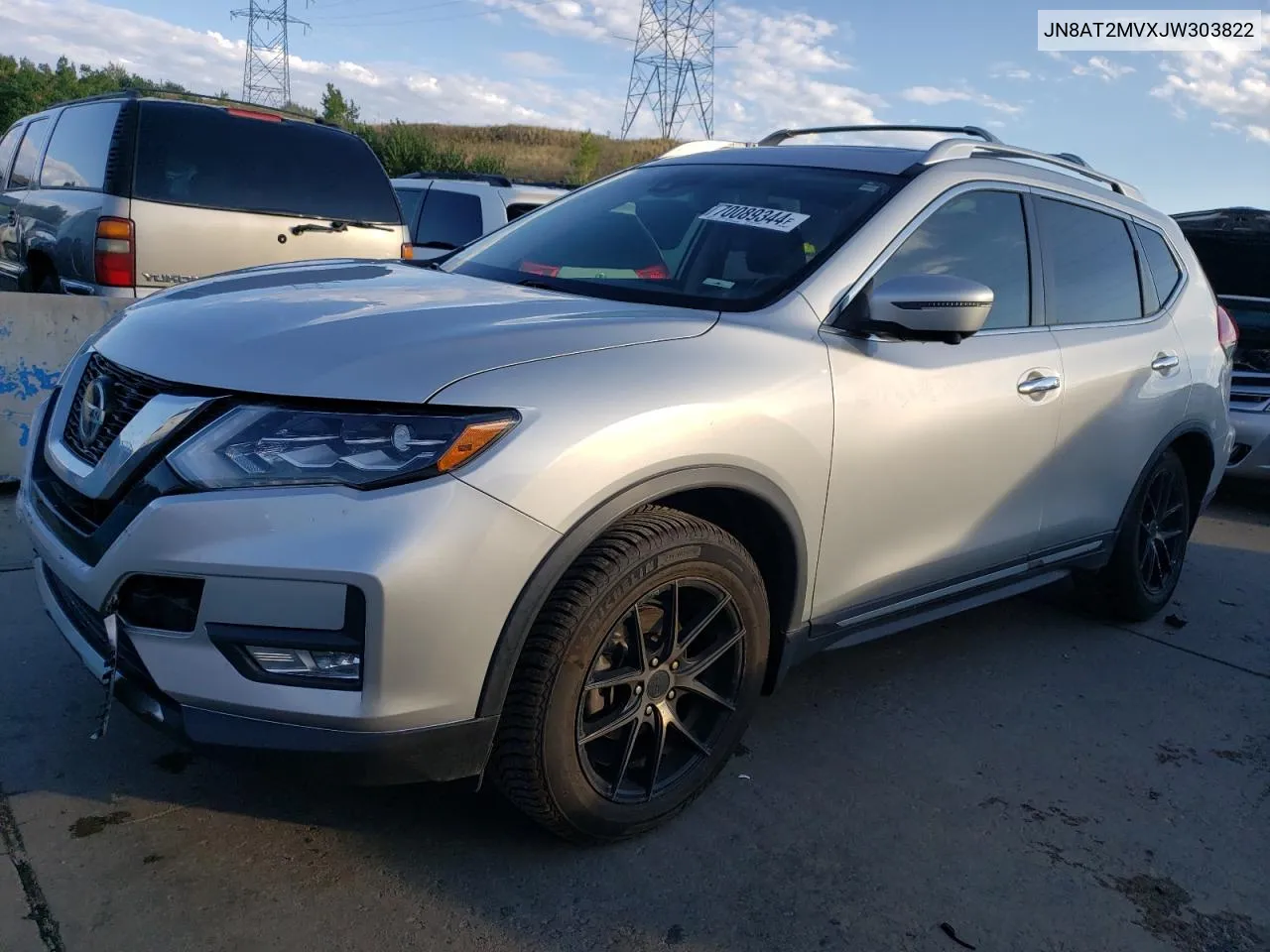 2018 Nissan Rogue S VIN: JN8AT2MVXJW303822 Lot: 70089344