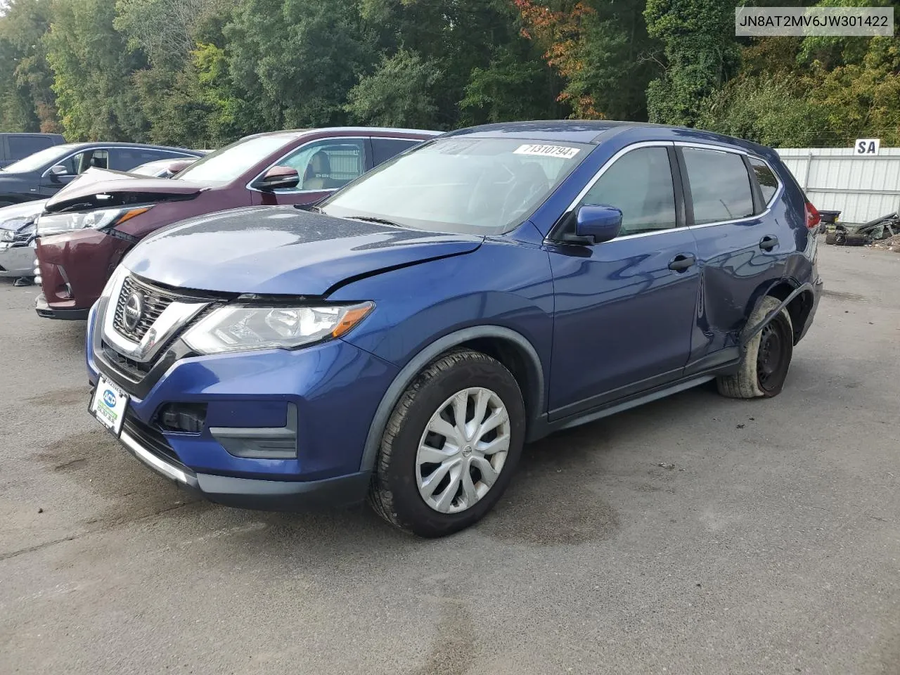 2018 Nissan Rogue S VIN: JN8AT2MV6JW301422 Lot: 71310794