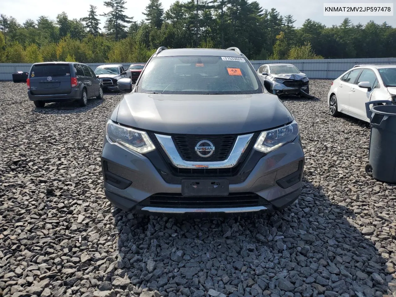 2018 Nissan Rogue S VIN: KNMAT2MV2JP597478 Lot: 71533624