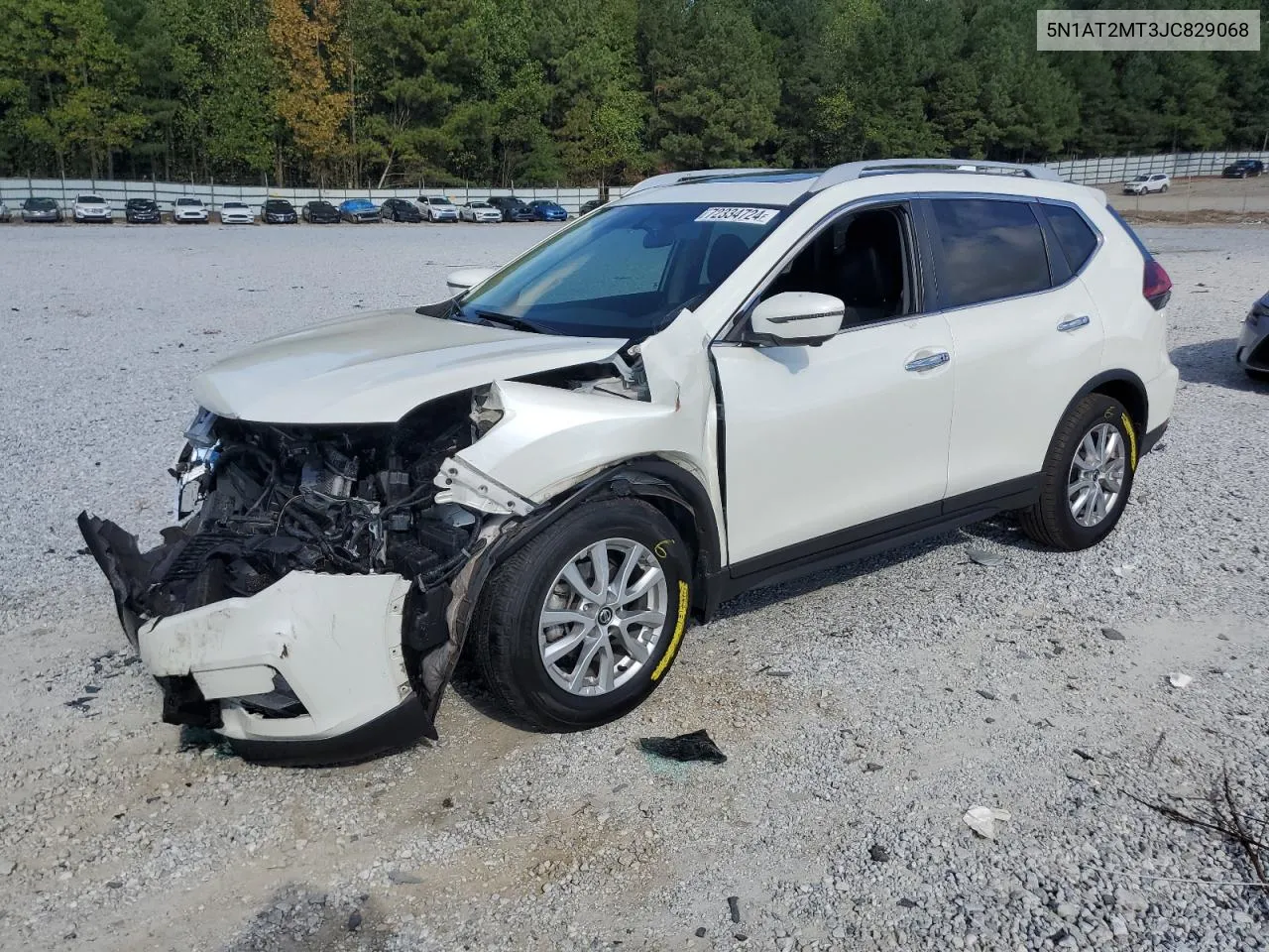 2018 Nissan Rogue S VIN: 5N1AT2MT3JC829068 Lot: 72334724