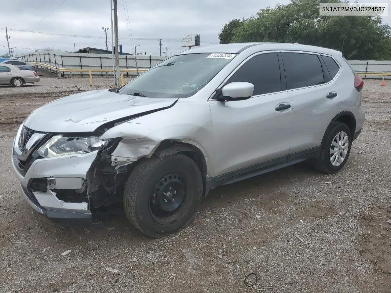 2018 Nissan Rogue S VIN: 5N1AT2MV0JC724537 Lot: 72520574