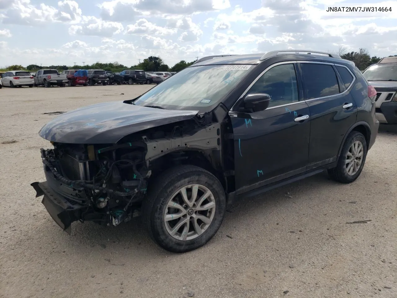 2018 Nissan Rogue S VIN: JN8AT2MV7JW314664 Lot: 72747914