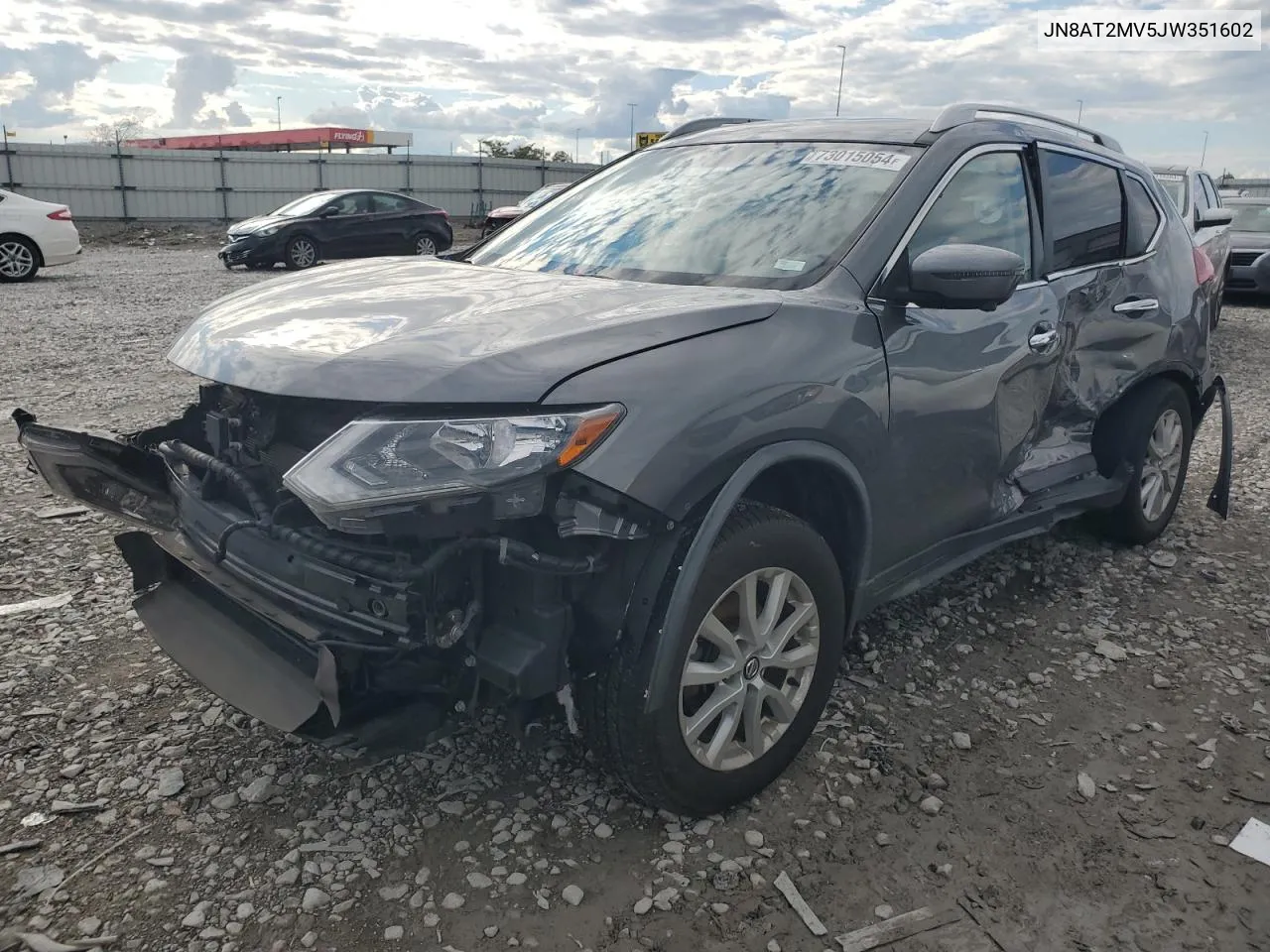 2018 Nissan Rogue S VIN: JN8AT2MV5JW351602 Lot: 73015054