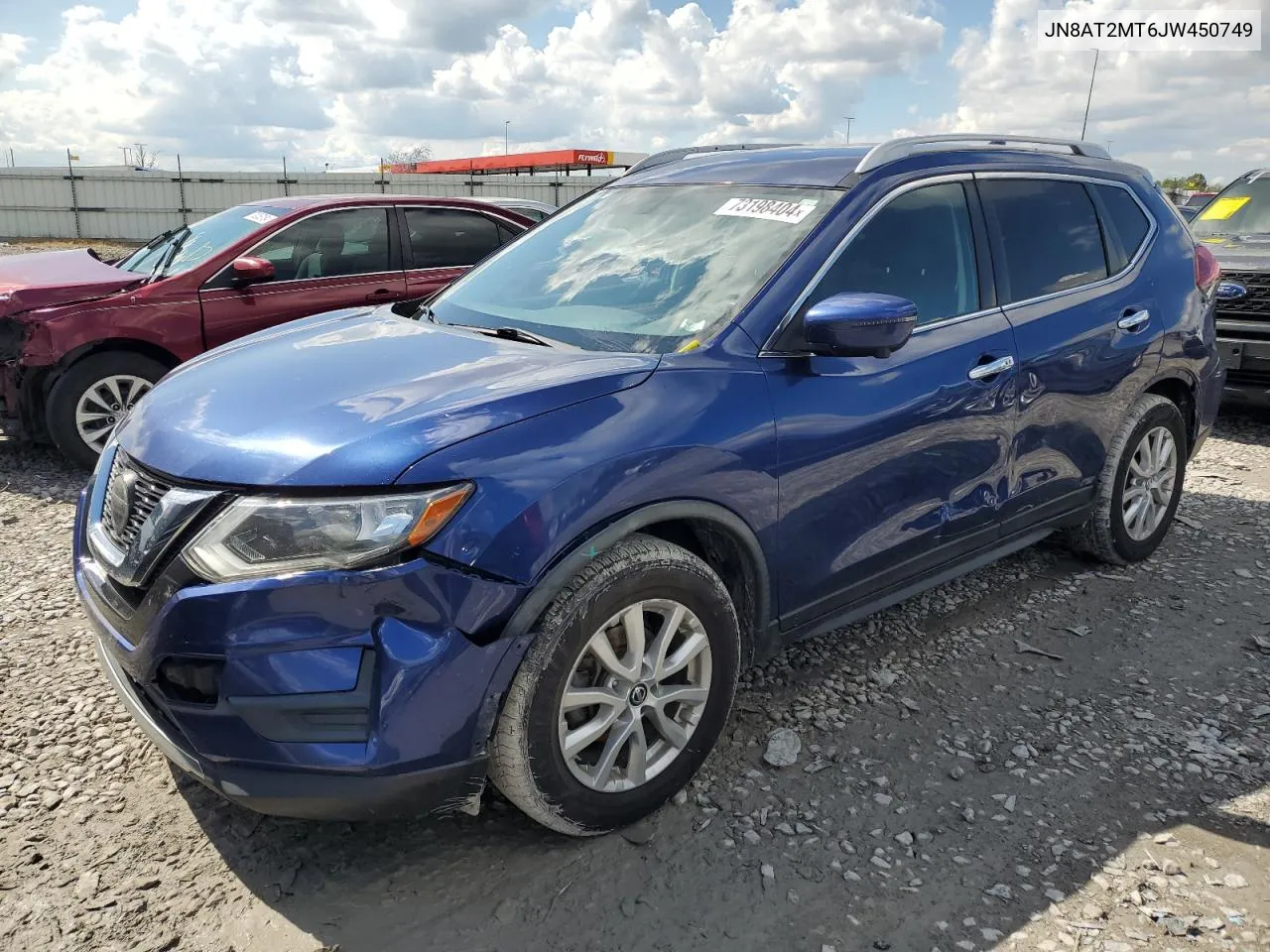 2018 Nissan Rogue S VIN: JN8AT2MT6JW450749 Lot: 73198404