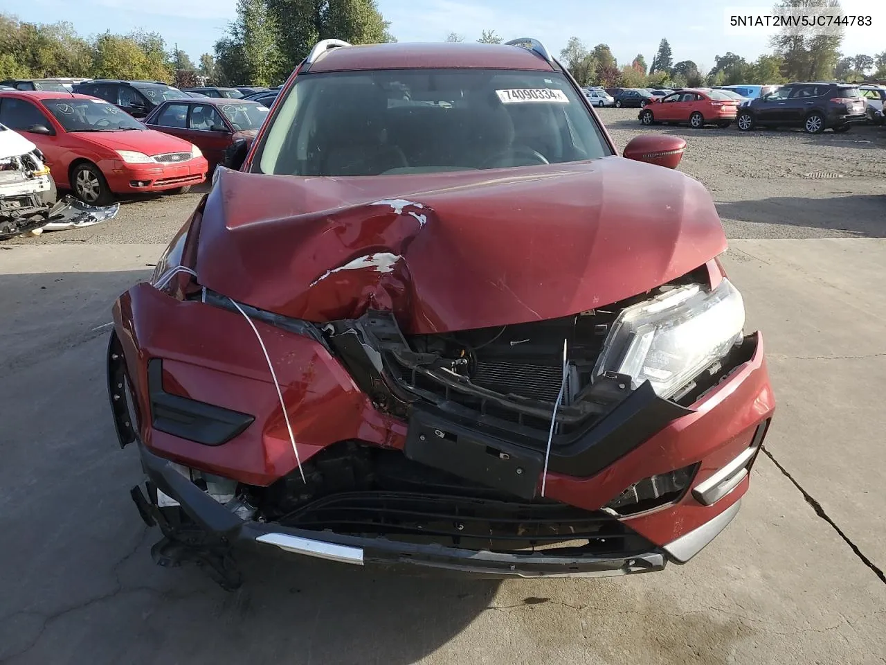 2018 Nissan Rogue S VIN: 5N1AT2MV5JC744783 Lot: 74090334