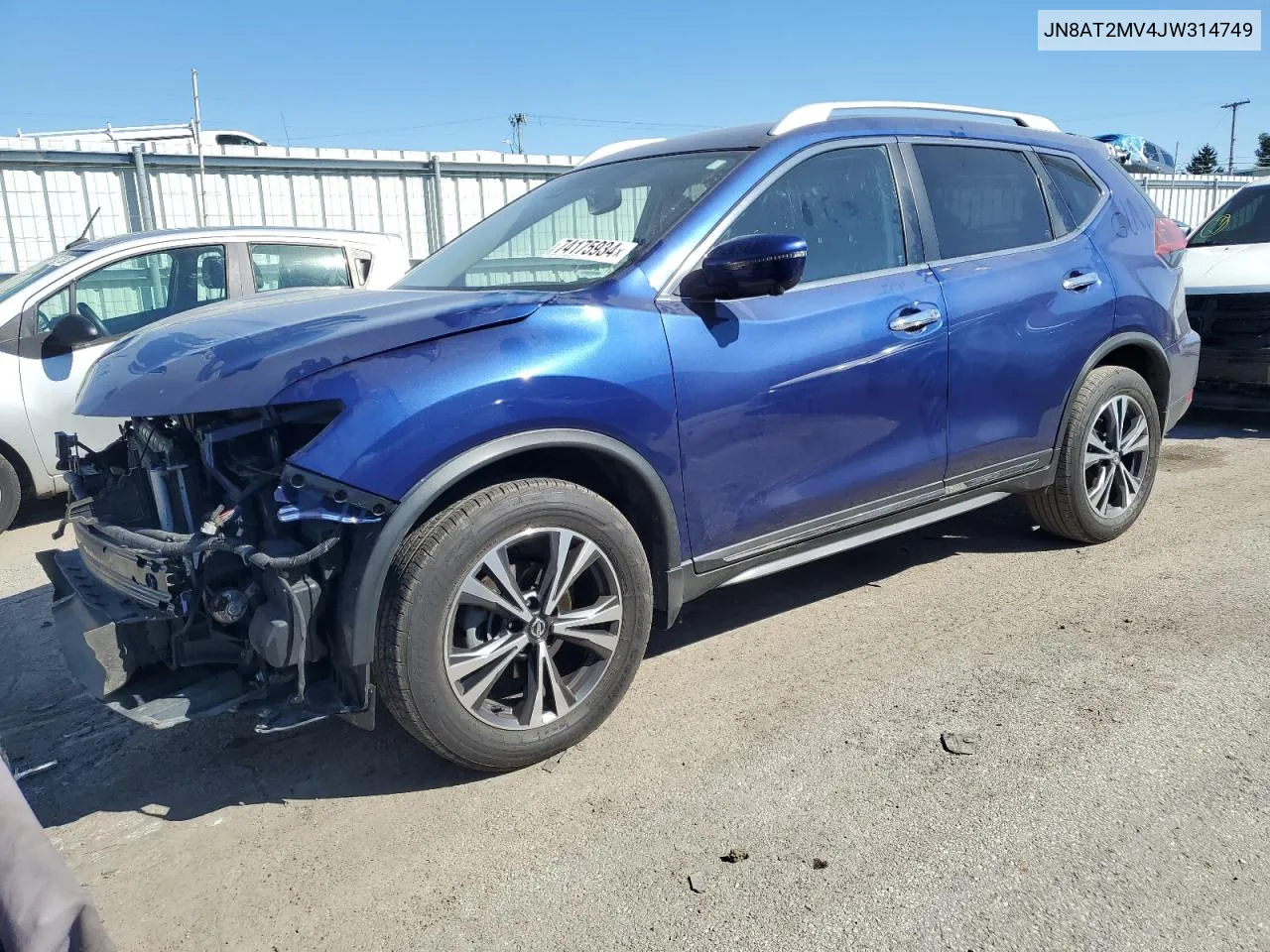 2018 Nissan Rogue S VIN: JN8AT2MV4JW314749 Lot: 74175934