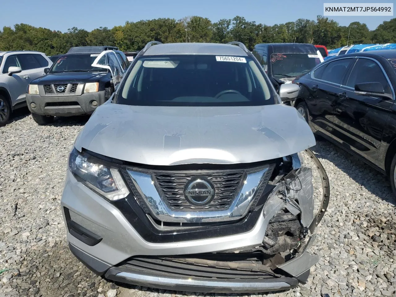 2018 Nissan Rogue S VIN: KNMAT2MT7JP564992 Lot: 75651204