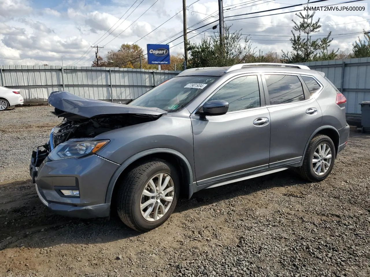 2018 Nissan Rogue S VIN: KNMAT2MV6JP600009 Lot: 77901934