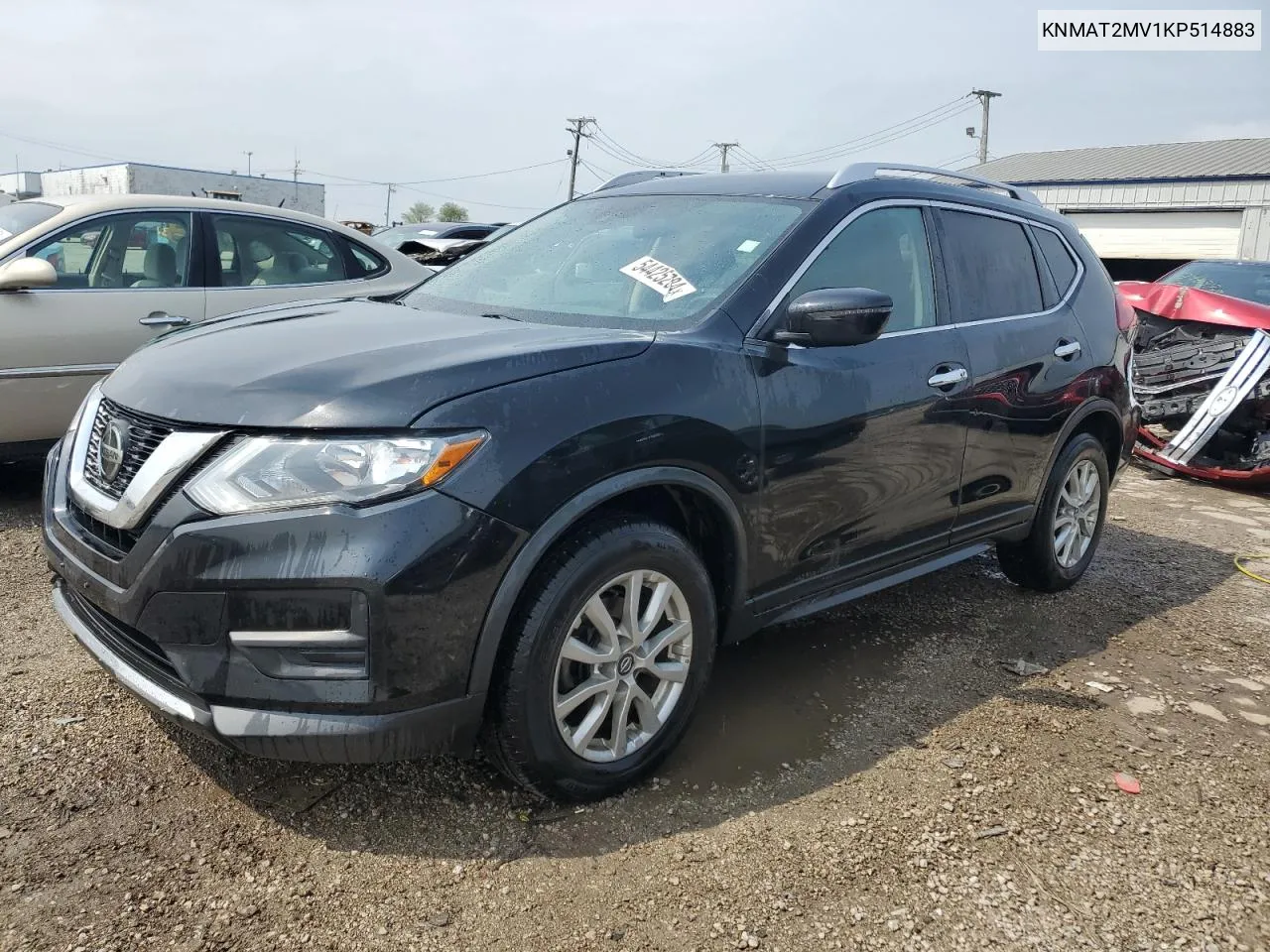 2019 Nissan Rogue S VIN: KNMAT2MV1KP514883 Lot: 54425284