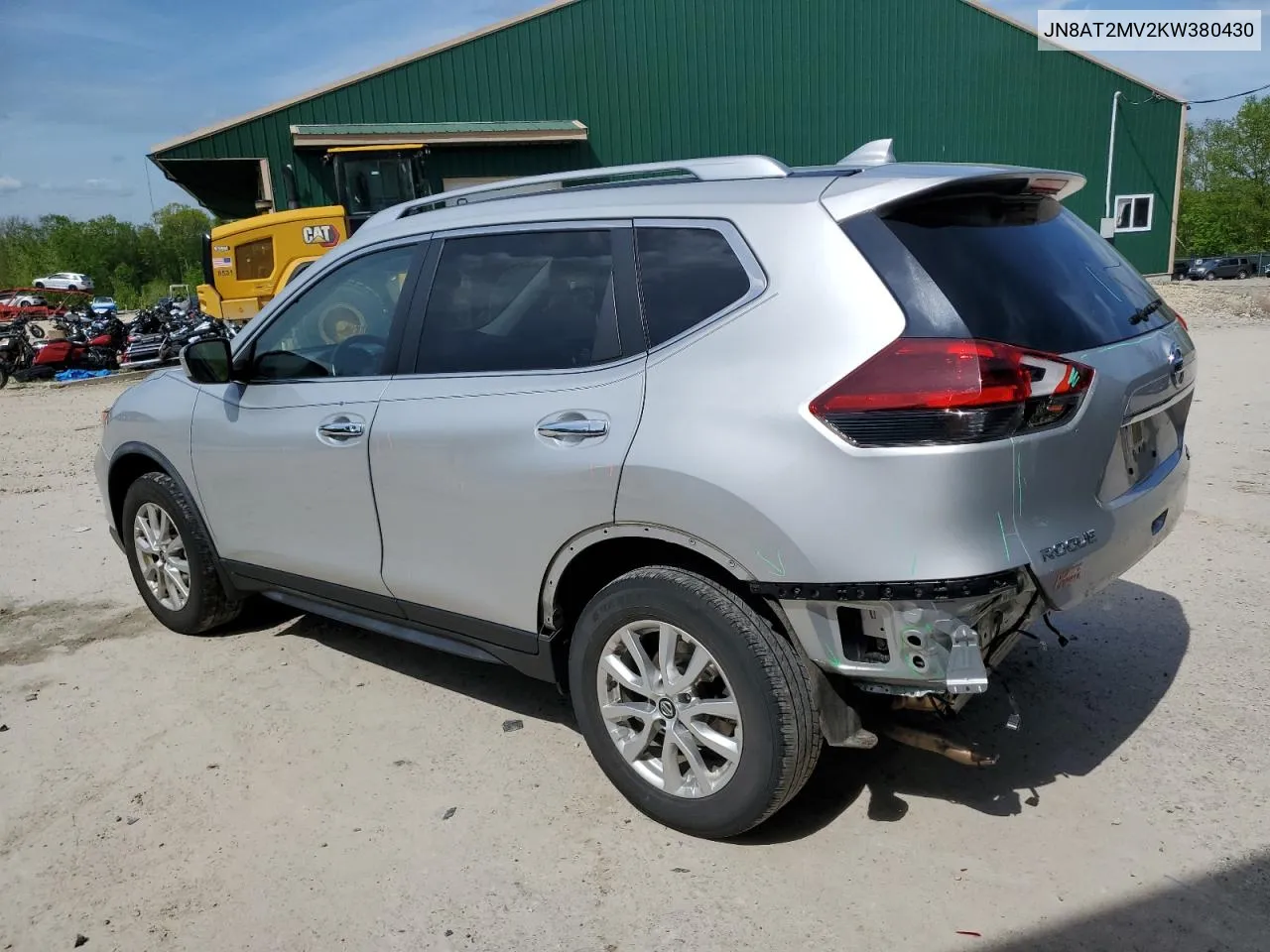 2019 Nissan Rogue S VIN: JN8AT2MV2KW380430 Lot: 55076134