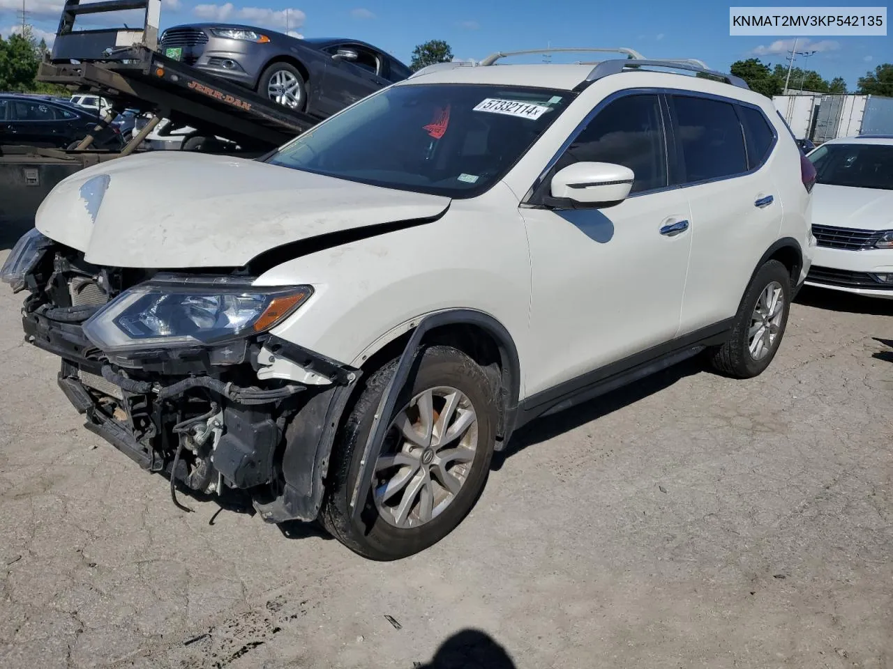 2019 Nissan Rogue S VIN: KNMAT2MV3KP542135 Lot: 57332114