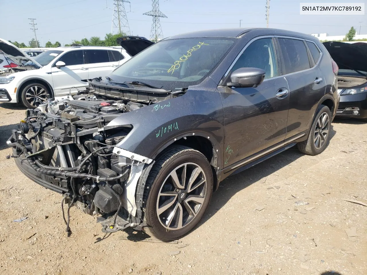 2019 Nissan Rogue S VIN: 5N1AT2MV7KC789192 Lot: 58906904