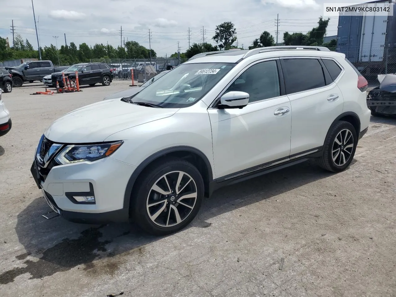 2019 Nissan Rogue S VIN: 5N1AT2MV9KC803142 Lot: 59512734