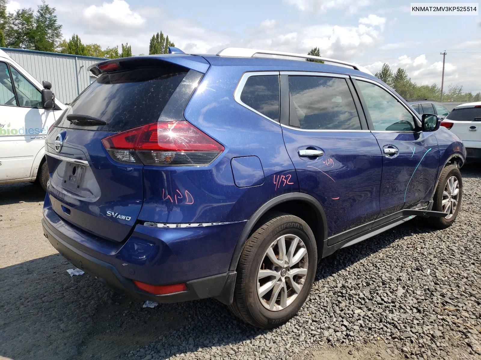 2019 Nissan Rogue S VIN: KNMAT2MV3KP525514 Lot: 64095134