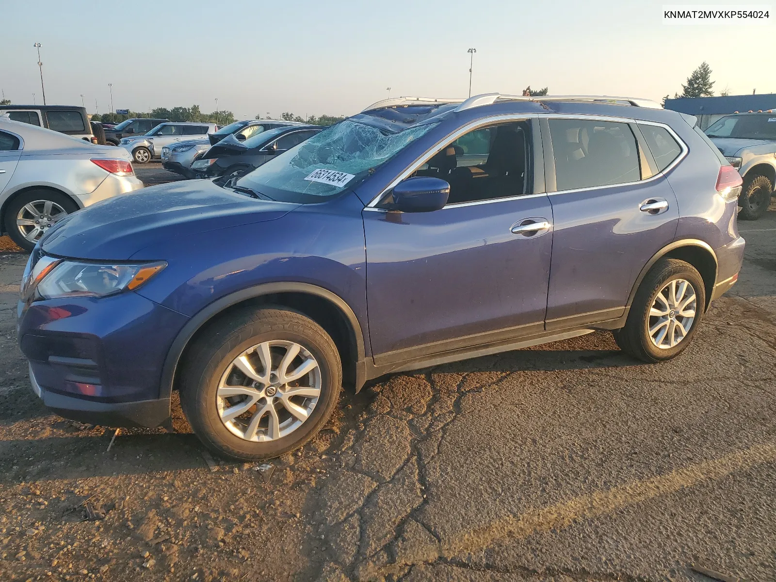 2019 Nissan Rogue S VIN: KNMAT2MVXKP554024 Lot: 66314534