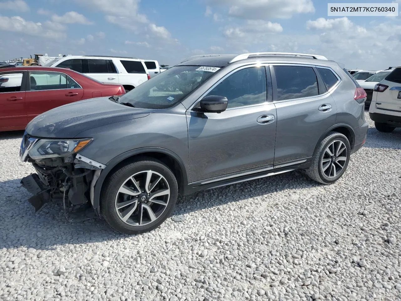 2019 Nissan Rogue S VIN: 5N1AT2MT7KC760340 Lot: 66763574