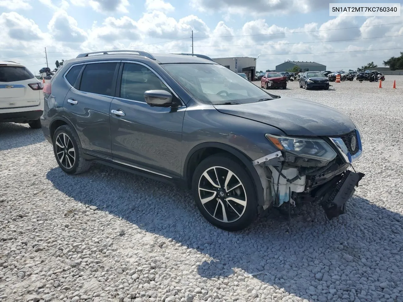 2019 Nissan Rogue S VIN: 5N1AT2MT7KC760340 Lot: 66763574