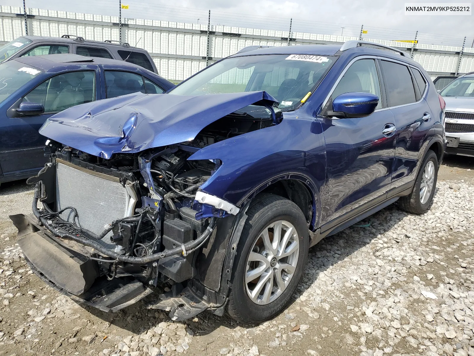 2019 Nissan Rogue S VIN: KNMAT2MV9KP525212 Lot: 67080474