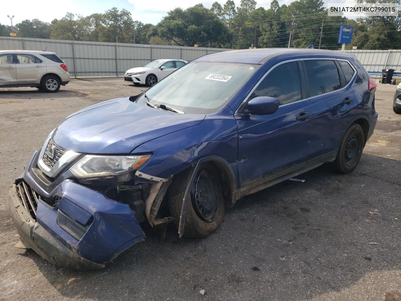 2019 Nissan Rogue S VIN: 5N1AT2MT4KC799015 Lot: 69222264