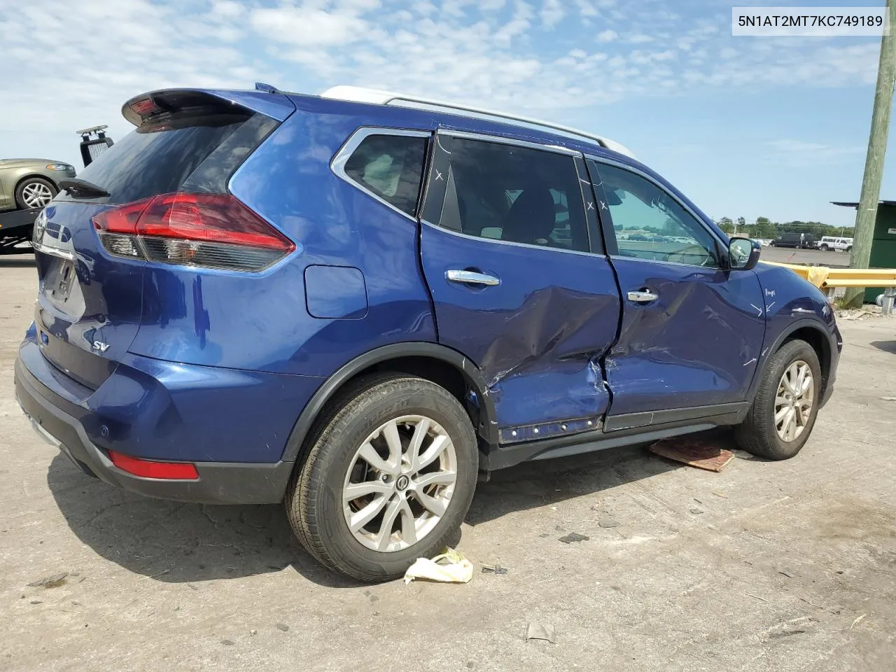 2019 Nissan Rogue S VIN: 5N1AT2MT7KC749189 Lot: 69968934