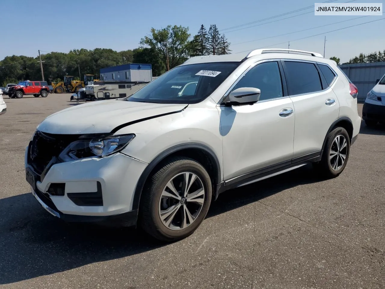 2019 Nissan Rogue S VIN: JN8AT2MV2KW401924 Lot: 70011094