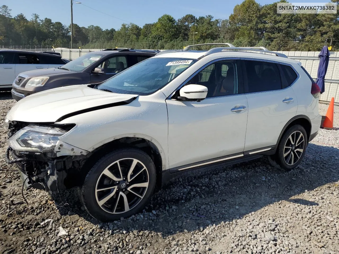 2019 Nissan Rogue S VIN: 5N1AT2MVXKC738382 Lot: 71399494