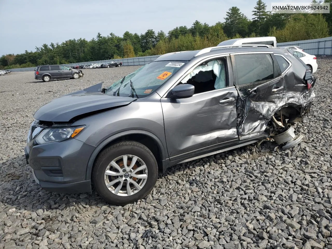 2019 Nissan Rogue S VIN: KNMAT2MV8KP524942 Lot: 72000224