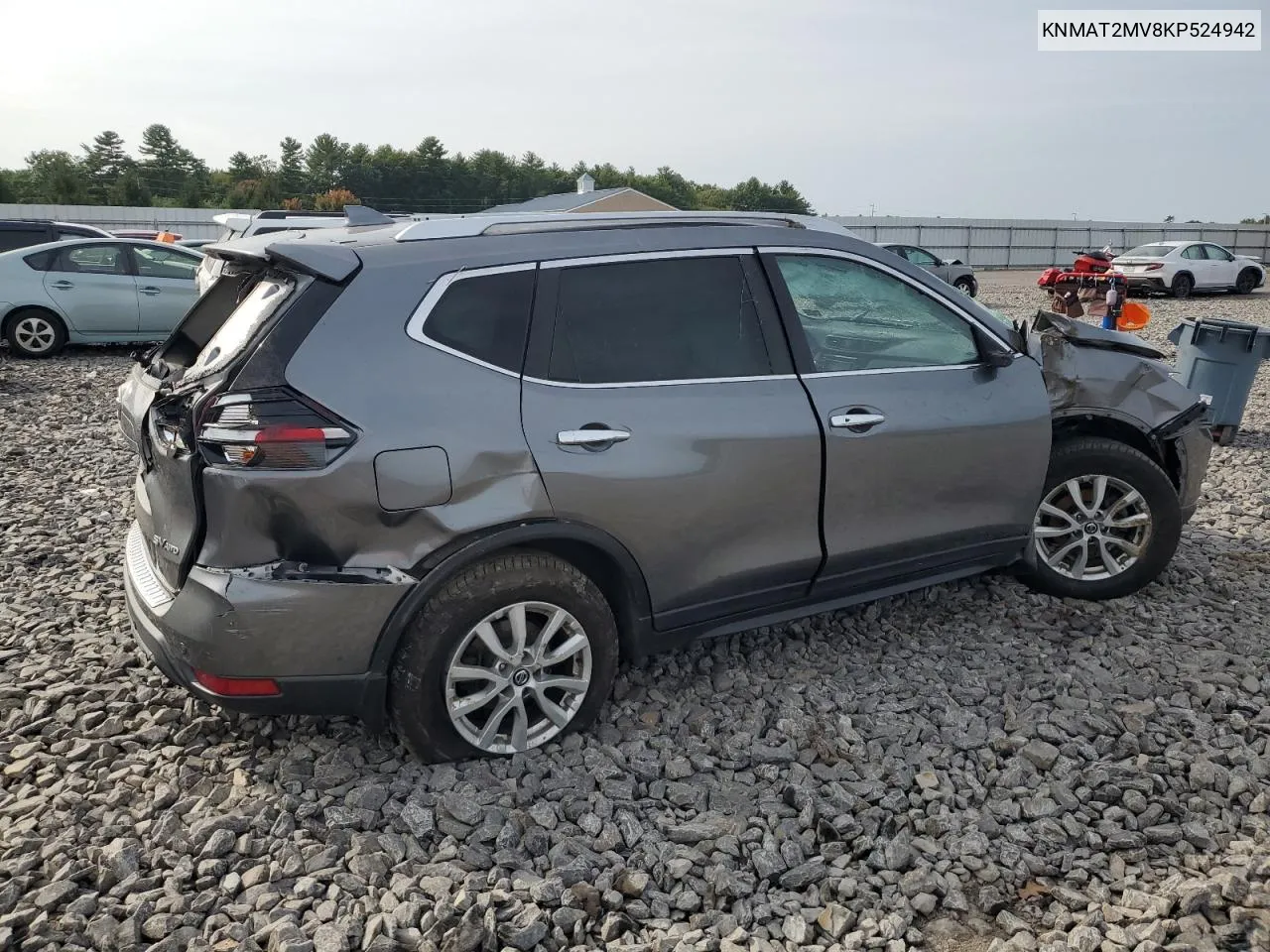 2019 Nissan Rogue S VIN: KNMAT2MV8KP524942 Lot: 72000224