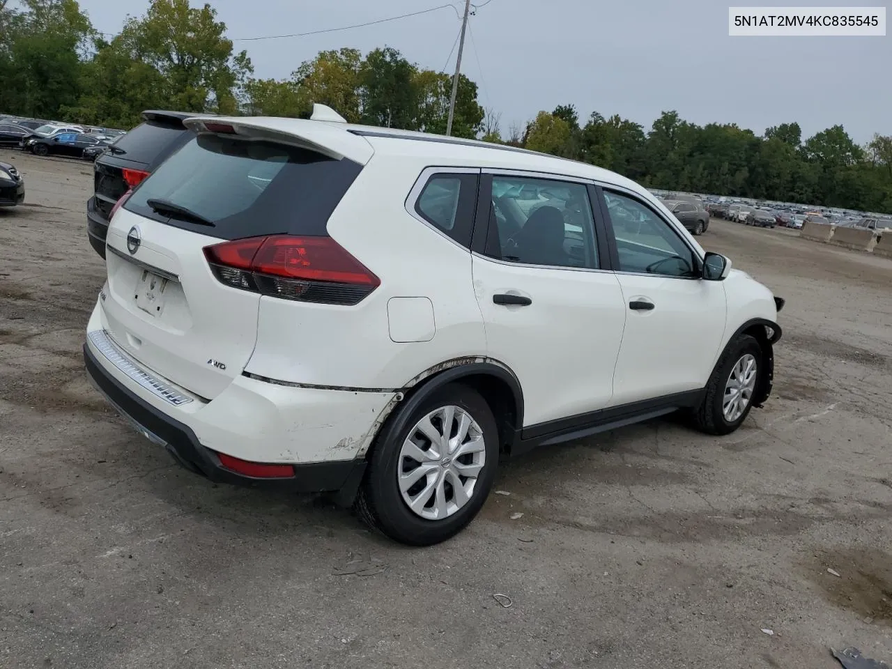 2019 Nissan Rogue S VIN: 5N1AT2MV4KC835545 Lot: 72040824