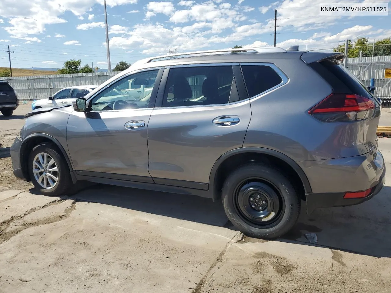 2019 Nissan Rogue S VIN: KNMAT2MV4KP511525 Lot: 72547044