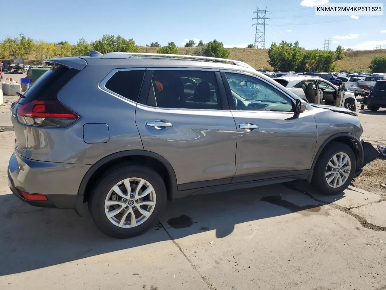 2019 Nissan Rogue S VIN: KNMAT2MV4KP511525 Lot: 72547044