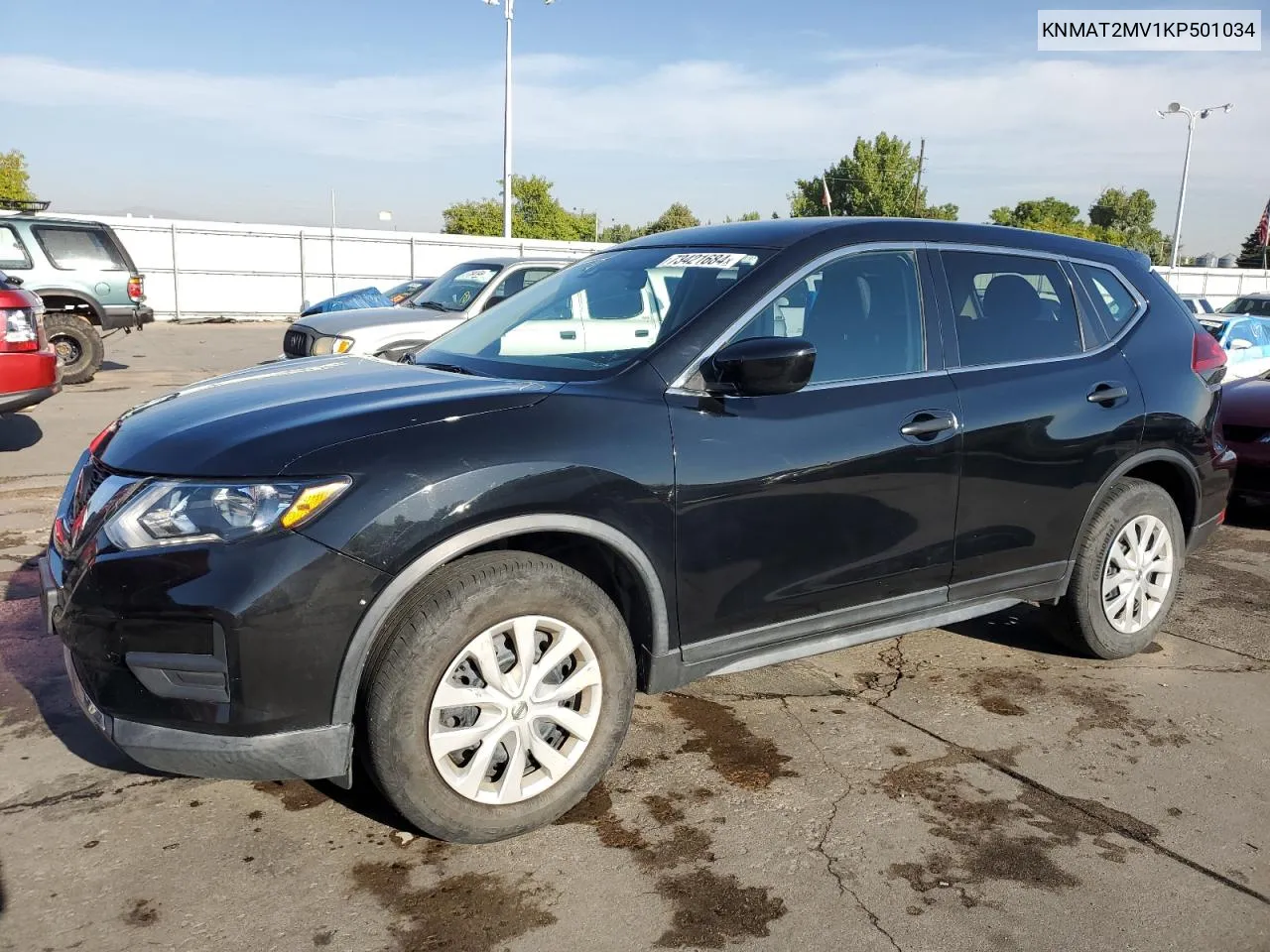 2019 Nissan Rogue S VIN: KNMAT2MV1KP501034 Lot: 73421684