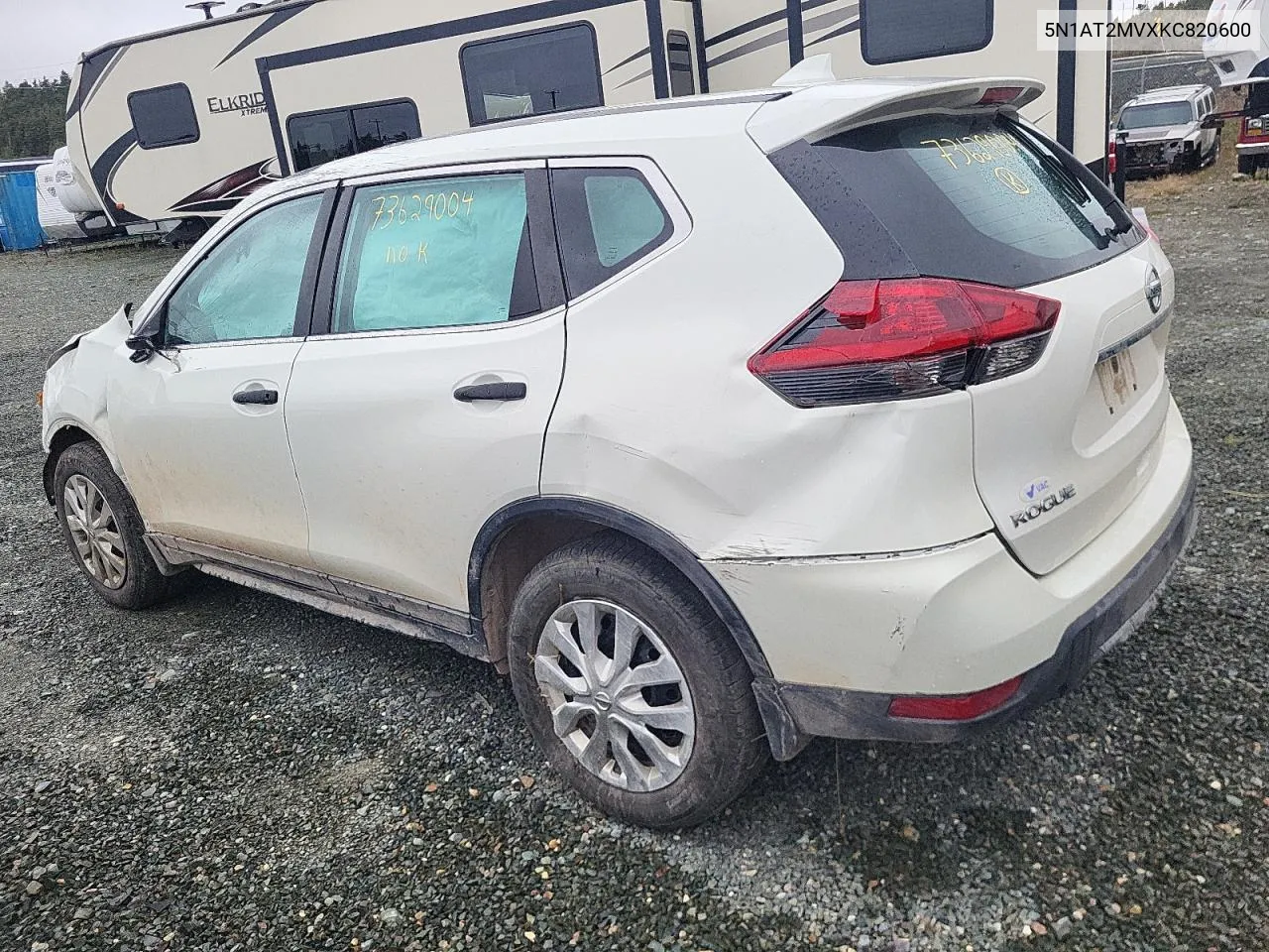 2019 Nissan Rogue S VIN: 5N1AT2MVXKC820600 Lot: 73629004