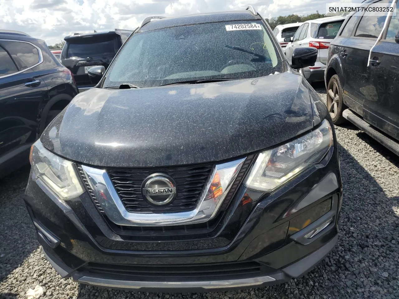 2019 Nissan Rogue S VIN: 5N1AT2MT7KC803252 Lot: 74202584