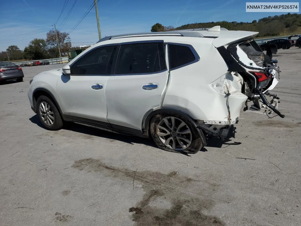 2019 Nissan Rogue S VIN: KNMAT2MV4KP526574 Lot: 75810644