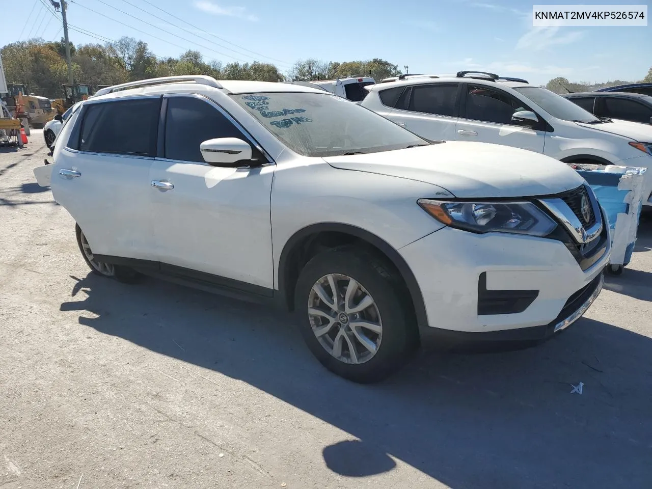 2019 Nissan Rogue S VIN: KNMAT2MV4KP526574 Lot: 75810644