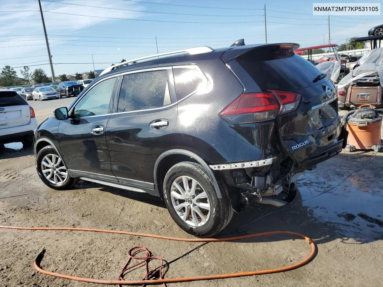 2019 Nissan Rogue S VIN: KNMAT2MT7KP531105 Lot: 77530954