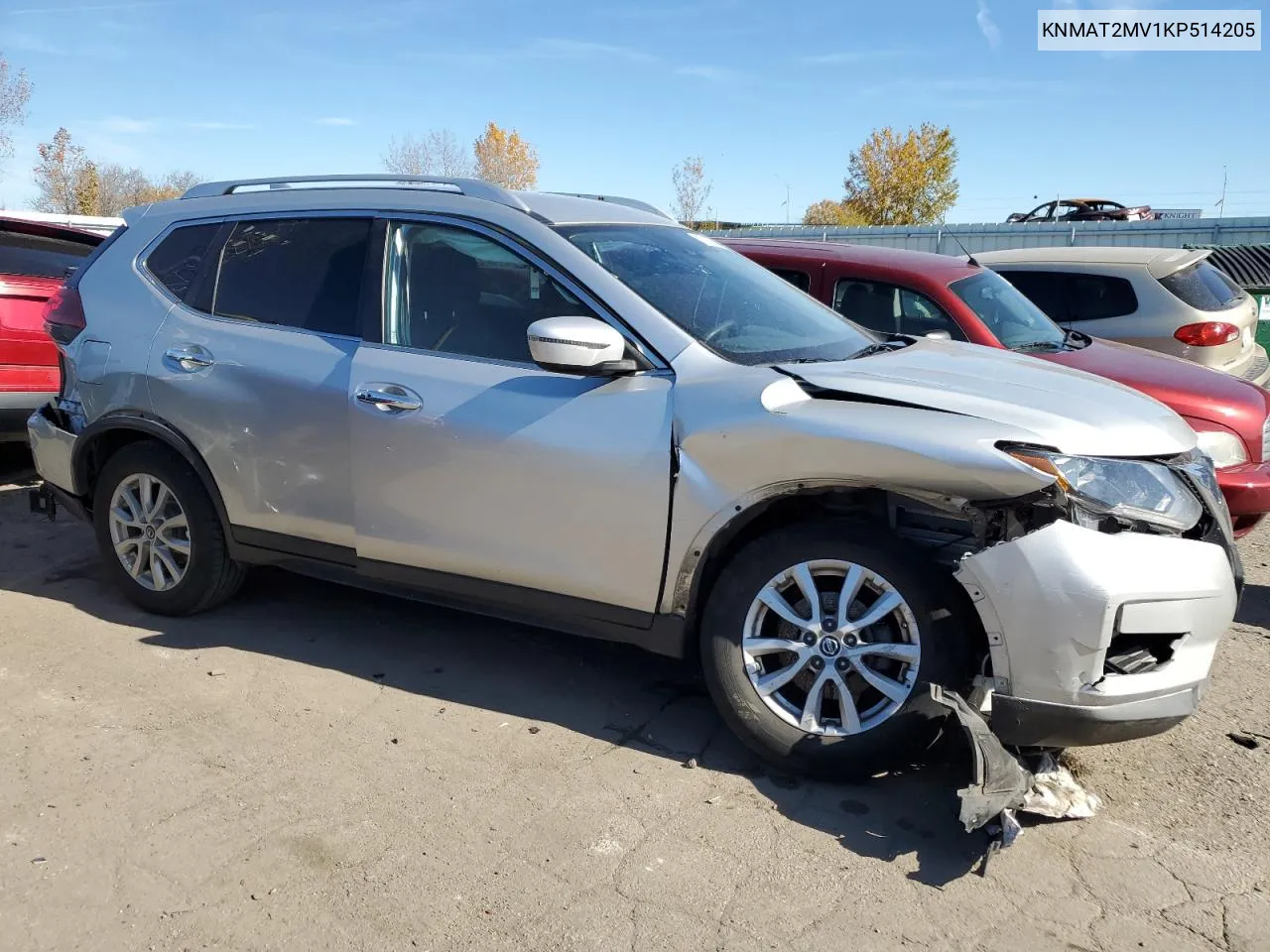 2019 Nissan Rogue S VIN: KNMAT2MV1KP514205 Lot: 77583314