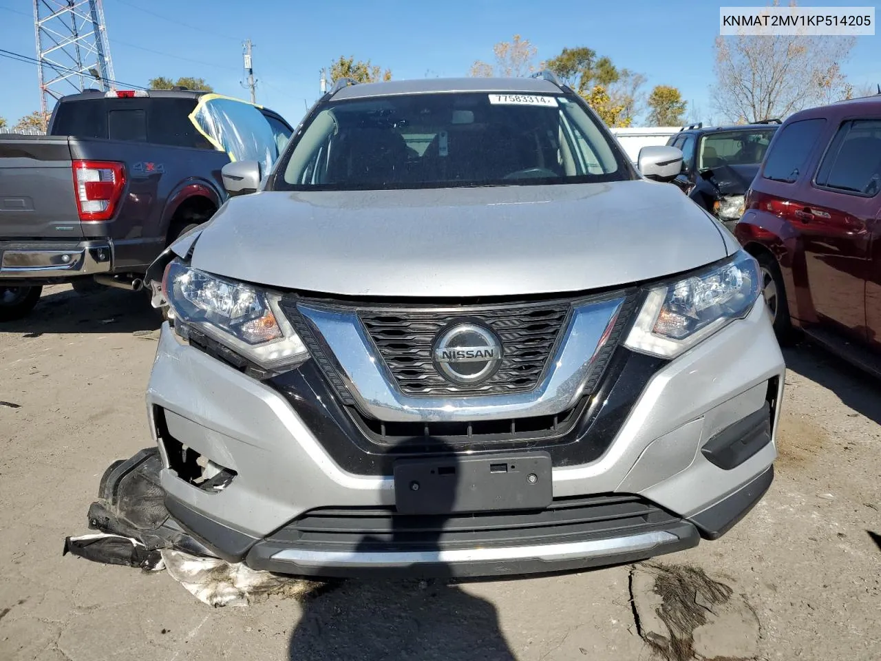 2019 Nissan Rogue S VIN: KNMAT2MV1KP514205 Lot: 77583314