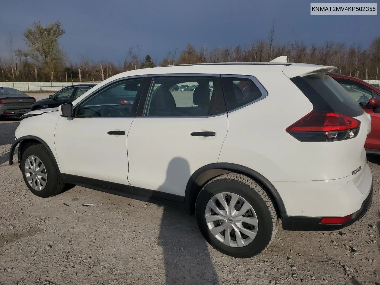 2019 Nissan Rogue S VIN: KNMAT2MV4KP502355 Lot: 77868074