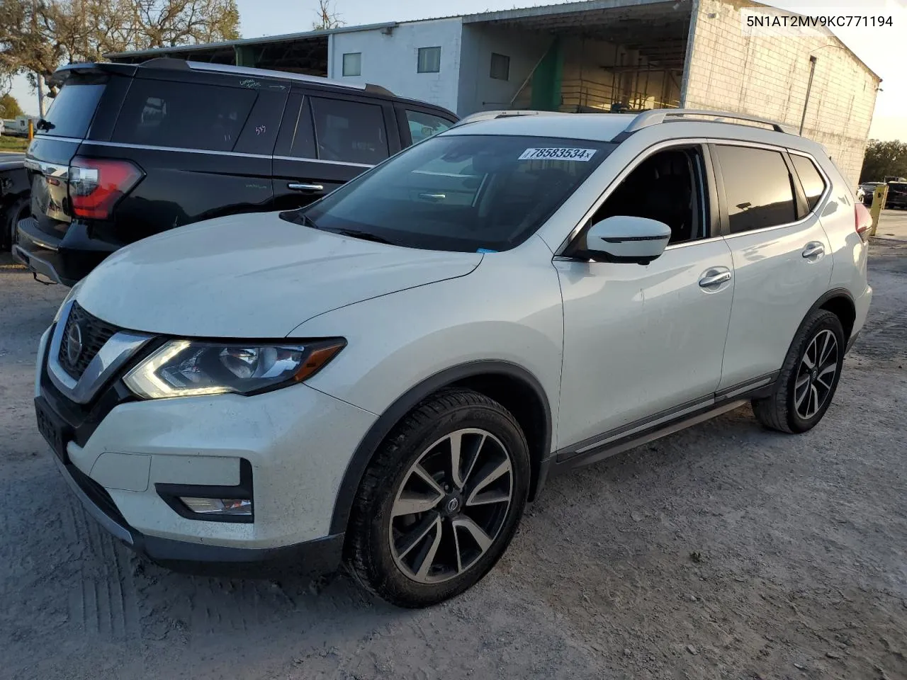 2019 Nissan Rogue S VIN: 5N1AT2MV9KC771194 Lot: 78583534