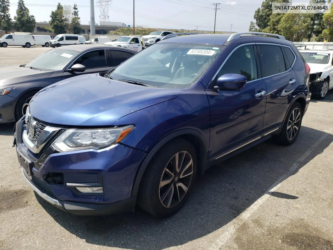 2020 Nissan Rogue S VIN: 5N1AT2MTXLC764643 Lot: 53705304