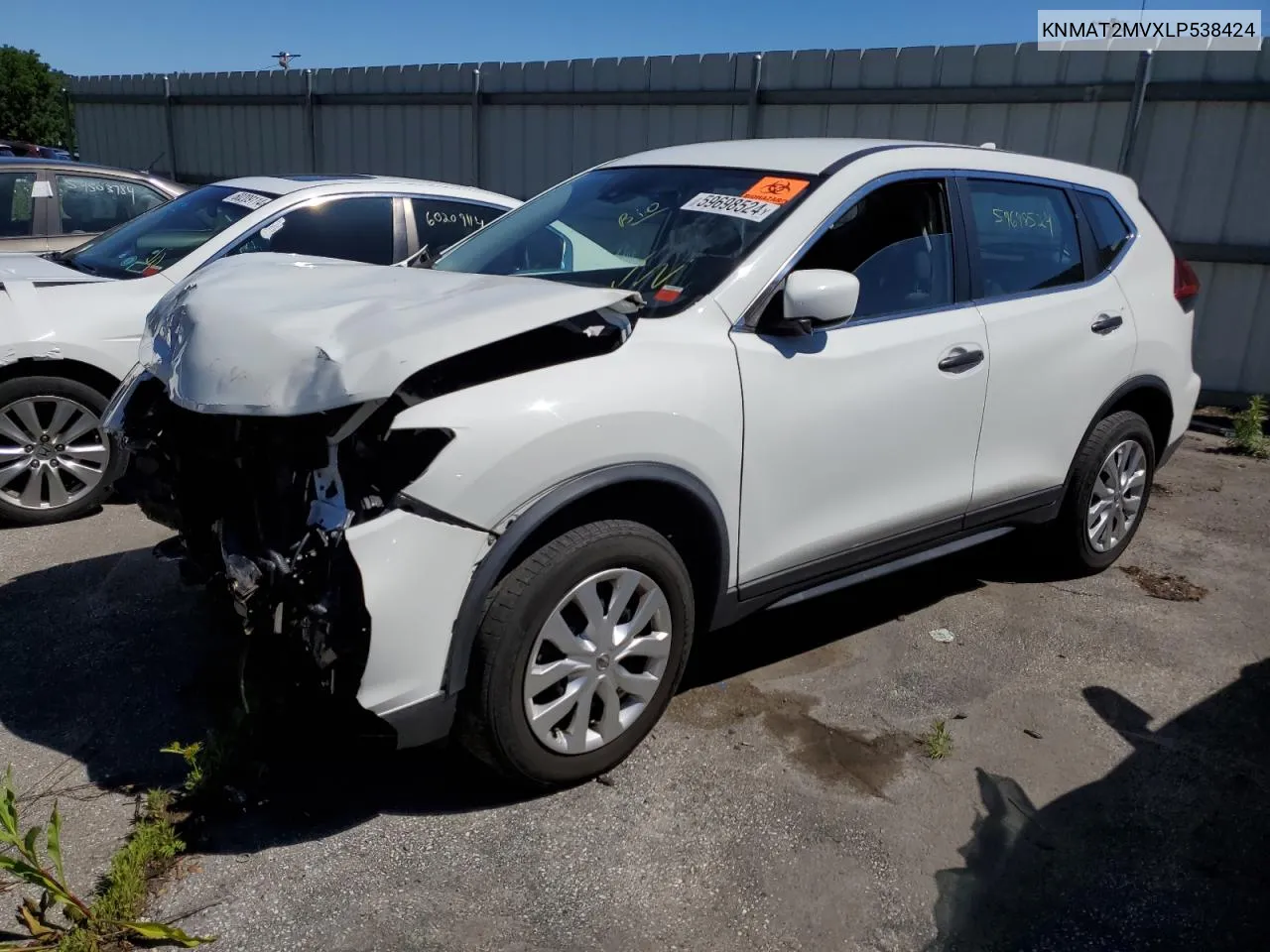 2020 Nissan Rogue S VIN: KNMAT2MVXLP538424 Lot: 59698524