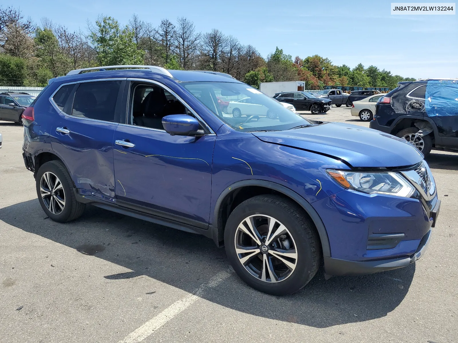 2020 Nissan Rogue S VIN: JN8AT2MV2LW132244 Lot: 63151574