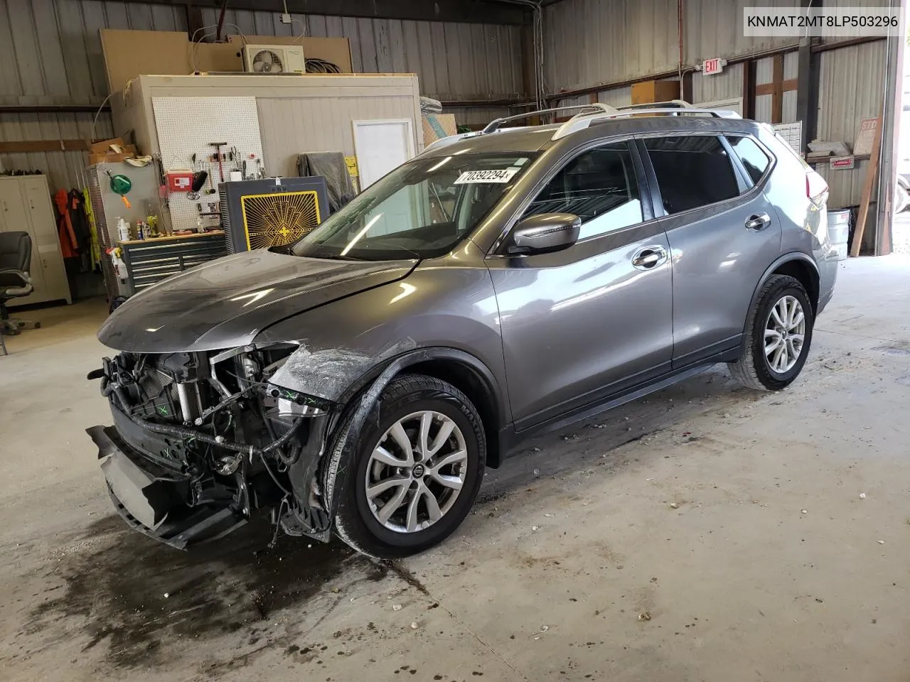 2020 Nissan Rogue S VIN: KNMAT2MT8LP503296 Lot: 70392294