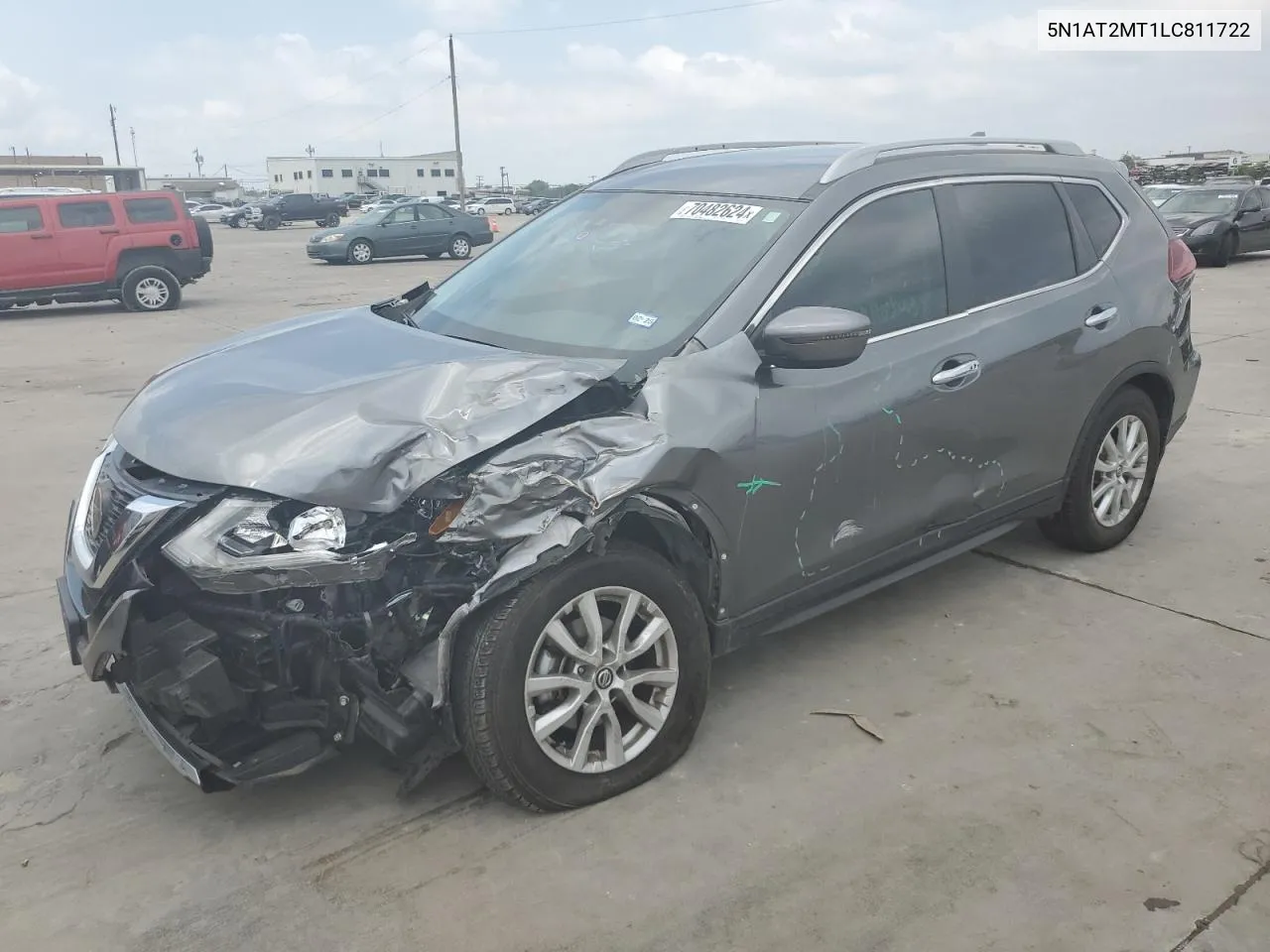 2020 Nissan Rogue S VIN: 5N1AT2MT1LC811722 Lot: 70482624