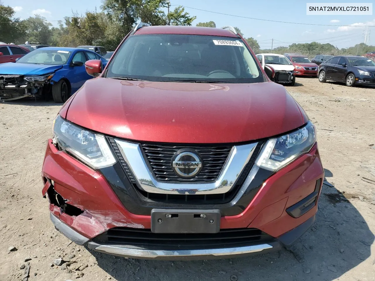 2020 Nissan Rogue S VIN: 5N1AT2MVXLC721051 Lot: 70893604