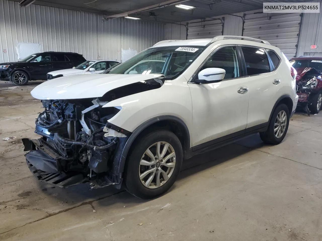 2020 Nissan Rogue S VIN: KNMAT2MV3LP524655 Lot: 73046534